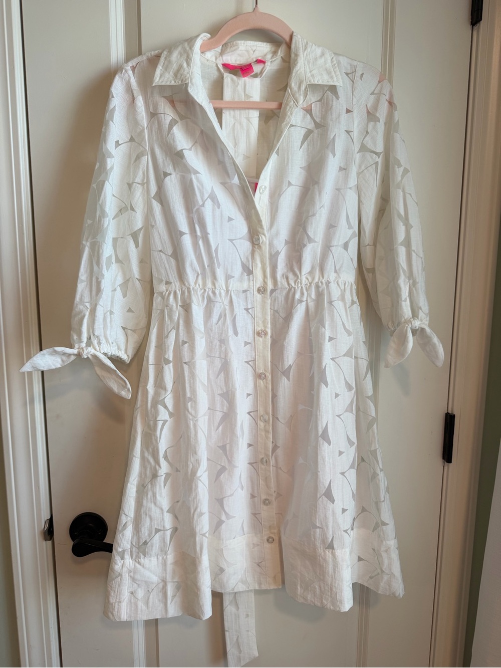 Lilly Pulitzer White Button-Front Mini Shirt Dress